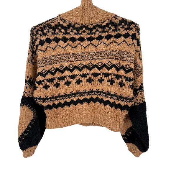 Anthropologie Jacquard Heart Motif Cardigan Sweater Boxy Oversized Size Small - Picture 6 of 8